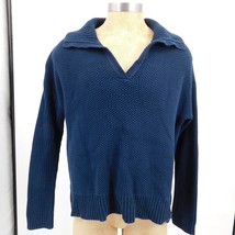 Lauren Ralph Lauren Solid Blue Collared Pullover V Neck Knitted Sweater ... - £14.95 GBP