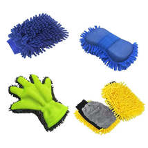 Car Wash Gloves Microfiber Wipe Car Sponge Scratch Free Car Wash Cleaning Coral  - £7.74 GBP+