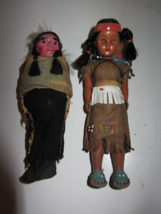2 Vintage Native American Indian Dolls Mother W/2 Babies And I Ndian Chief 7&quot; - £8.01 GBP