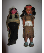 2 VINTAGE NATIVE AMERICAN INDIAN DOLLS MOTHER W/2 BABIES AND iNDIAN CHIE... - £8.01 GBP