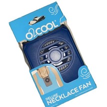O2Cool • Deluxe Personal Necklace Fan • Hands Free Gray /BLUE Mini - £11.96 GBP