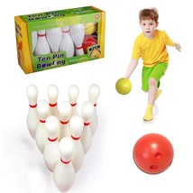 Kids Bowling Set Includes 10 Pins And 2 Balls Perfect Bowling Set With Storage B - £106.13 GBP