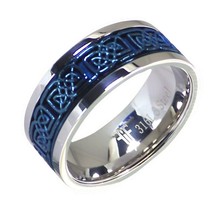 Blue Celtic Spinner Ring Mens Womens Stainless Steel Wedding Band Sizes 3-17 - £15.72 GBP