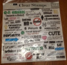 Hampton Art Clear Stamp Set Girls photo captions SC0032 New Scrapbook  Sayings - £11.60 GBP