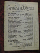 Reader&#39;s Digest August 1942 Gene Tunney Jan Valtin Robert Littell Edison Marshal - £6.47 GBP