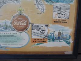 Coca-Cola Map Trancontinental Mileage Driving Time Framed Rand McNally V... - $49.50