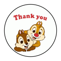 30 Chip And Dale Thank You Stickers Envelope Seals Labels 1.5&quot; Round Custom - £5.89 GBP