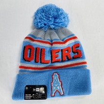 New! Houston Oilers New Era NFL Retro Throwback Cuffed Pom Knit Embroide... - $32.99