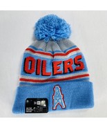 New! Houston Oilers New Era NFL Retro Throwback Cuffed Pom Knit Embroide... - $32.99