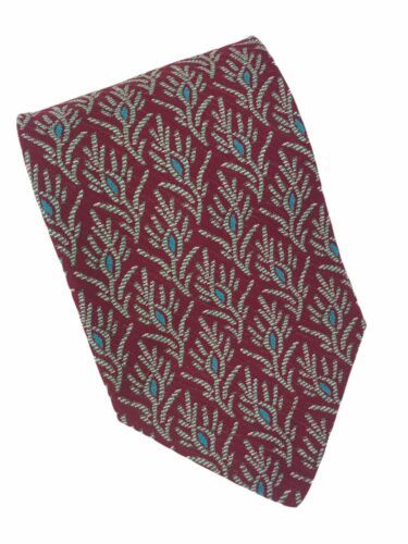 Primary image for Giorgio Armani Neck Tie Men's Silk Maroon Red Coral Pattern Print Made In Italy