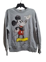Vintage Disney Store Gray Mickey Mouse Pullover Sweatshirt Men&#39;s Small - $13.92