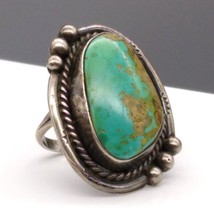 Turquoise Sterling Silver Ring with Brown Matrix, Old Pawn Vintage Native Artisa - £365.79 GBP