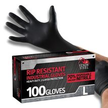 Large Black Disposable Nitrile Gloves, 6 Mil - Ultimate Protection, 100 ... - $61.33
