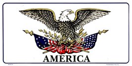 AES American USA Flag License Plate Eagle USA America Land of The Free Made in U - £3.84 GBP