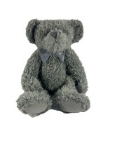 Vintage 2000 Fossil Watch Teddy Bear Plush Gray Bow Tie Millennium 13.5&quot; - £11.87 GBP