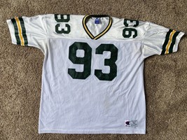 Gilbert Brown Green Bay Packers White Away Champion Jersey #93 - Size 52... - $34.99