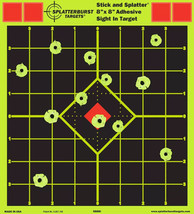 Splatterburst Targets - 8&quot; x 8&quot; Sighting-In Splatter Adhesive Shooting (... - $17.00