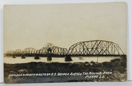 Pierre SD Chicago &amp; Northwestern R.R. Bridge across Missouri River Postcard O6 - £12.74 GBP