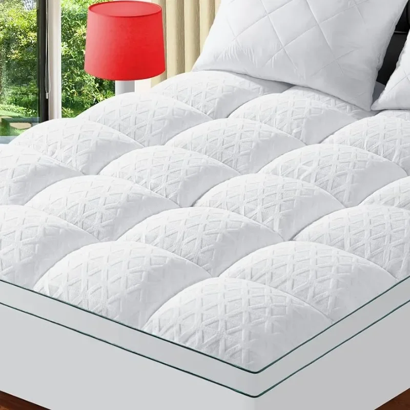 Pillow Top Queen Size Mattress Topper - Thick Down Breathable Mattress Pad for - £98.14 GBP+