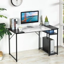 47.2&quot; L x 23.6&quot; D Writing Computer Desk, Home Office Study Desk with 2 Storage - £88.63 GBP