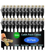 Cat6a Slim Ethernet Patch Cable 1 ft 24 Pack Cat6a Patch Cable for Data ... - £29.41 GBP