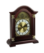 Bedford Clock Collection Redwood Mantel Clock with Chimes - £93.88 GBP