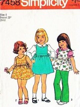 Vintage 1976 Girl&#39;s COORDINATES Simplicity Pattern 7458-s Size 5 - $12.00