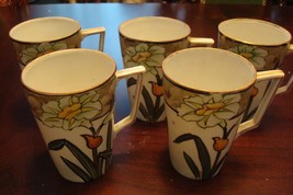 Meito China - Nagoya Seito Sho Co. - TE-OH, Nagoya Japan c1890s 5 Mugs Floral - £32.90 GBP