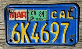 Ca. Calif. Motorcycle license Plate Biue 1984 - $27.12