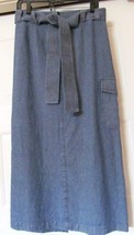 KATE HILL Cargo Skirt Long Tencel Rayon Denim Look Blue 4 New Vintage - £31.13 GBP
