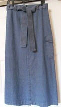 KATE HILL Cargo Skirt Long Tencel Rayon Denim Look Blue 4 New Vintage - £31.17 GBP