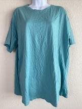 NWT Heart &amp; Hips Womens Size L Blue Relaxed Fit T-Shirt Tunic Short Sleeve - £5.61 GBP