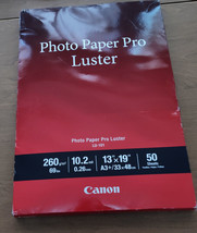 Canon LU-101 Pro Luster Photo Paper 13&quot;x19” Letter 50 Sheets - $33.87