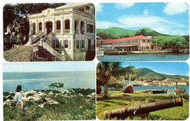 4 Postcards Virgin Islands Christiansted Dexter Government House Harbor ... - £4.78 GBP