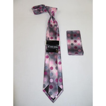 Men's Stacy Adams Necktie and Hankie Set Fancy Design Silky Look SAT2 Pink image 2