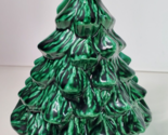 Christmas Tree Napkin Holder Ceramic Mold Green Heavy Vintage 7.75&quot; - $17.77