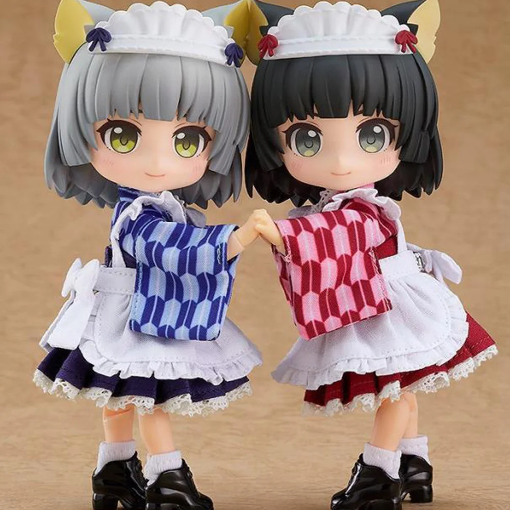 Ob11 Maid Outfit Bjd Doll 10cm Mini Pocket Doll Real Cloth Anime Clay Figure - £24.56 GBP+