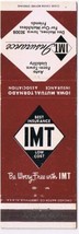 Iowa Matchbook Cover Des Moines IMT Iowa Mutual Tornado Insurance Association - £1.54 GBP