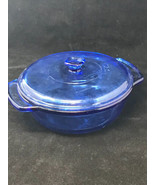 Anchor Hocking Cobalt Blue Casserole Dish w/ Lid 1.5L  Qt 8.25&quot; Sq Handle - £14.17 GBP
