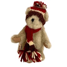 2005 Boyds Cocoa Bear Head Bean Collection Plush Knitted Beanie Scarf Or... - $17.95