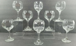 8 Libbey Chivalry Clear Hock Wine Glasses Set Textured Panel Drink Stemware Lot - £54.48 GBP