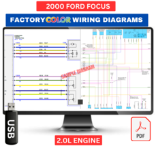 2000 ford Focus Complete Color Electrical Wiring Diagram Manual on USB - $24.95
