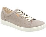 ECCO Women Low Top Sneakers Soft 7 Size US 5 EU 36 Warm Grey Nubuck Leather - $69.30