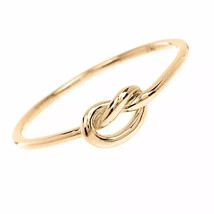 Womens Girls Infinity Love Knot 14K Yellow Gold Plated 925 Silver Promise Ring - £37.16 GBP