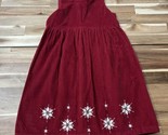 Vintage Ralph Lauren Red Corduroy With Snowflakes Little Girls Jumper Dr... - $15.19