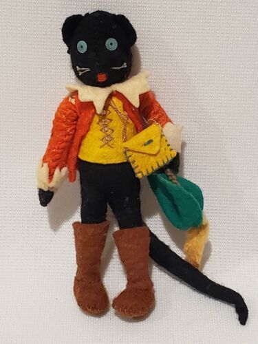 Primary image for Vintage BAPS Edith Von Arps 4" Puss In Boots Felt Doll Made In Germany
