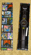 BATMAN Wristwatch  Black Round Face, Faux Leather Band, Animated Box    NEW! - £43.09 GBP