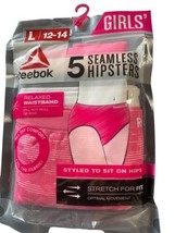 Reebok Girls Size L 12-14 Cotton Hipsters 5-Pack Stretch Panties Nip - $14.25