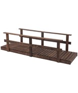 7 ft. Outdoor Wooden Garden Bridge with Hand Rails in Carbonized Wood Fi... - $6,630.72 MXN