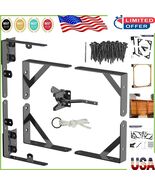 Reinforced Gate Hardware Kit with Anti-Sag Bracket and Durable Steel Hinges - $81.11 CAD